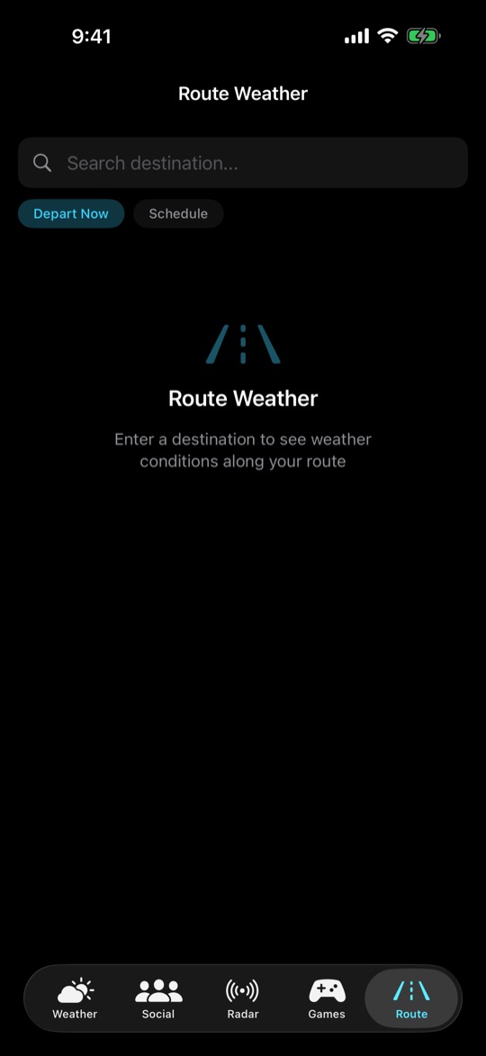 Route weather search