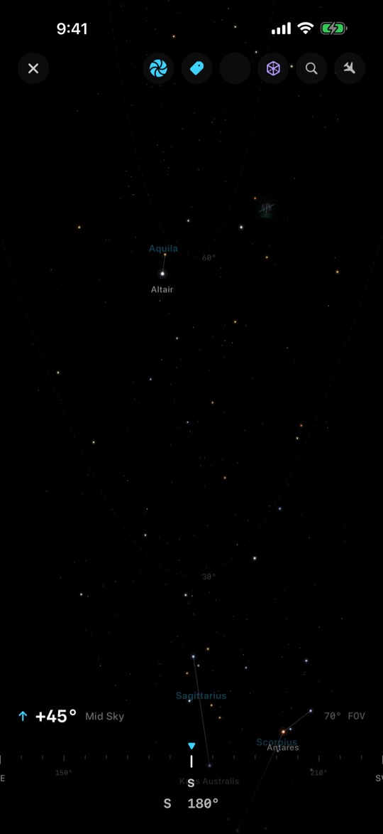 Stargazing view of the night sky