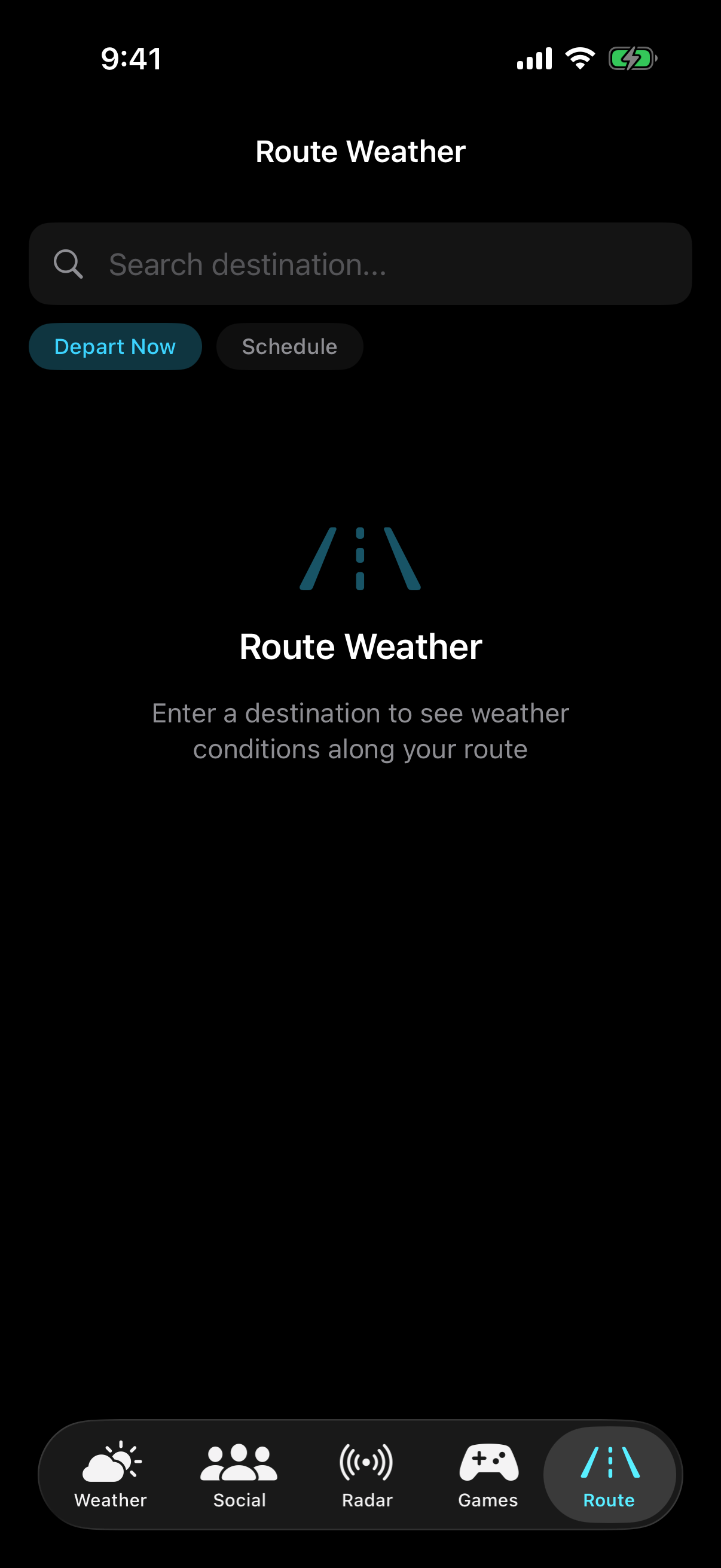 Route weather search